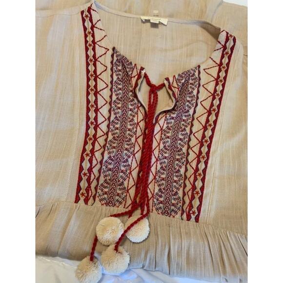 Oddy NWOT Smocked Cream Midi Dress Women's Oversized Small - Picture 4 of 9